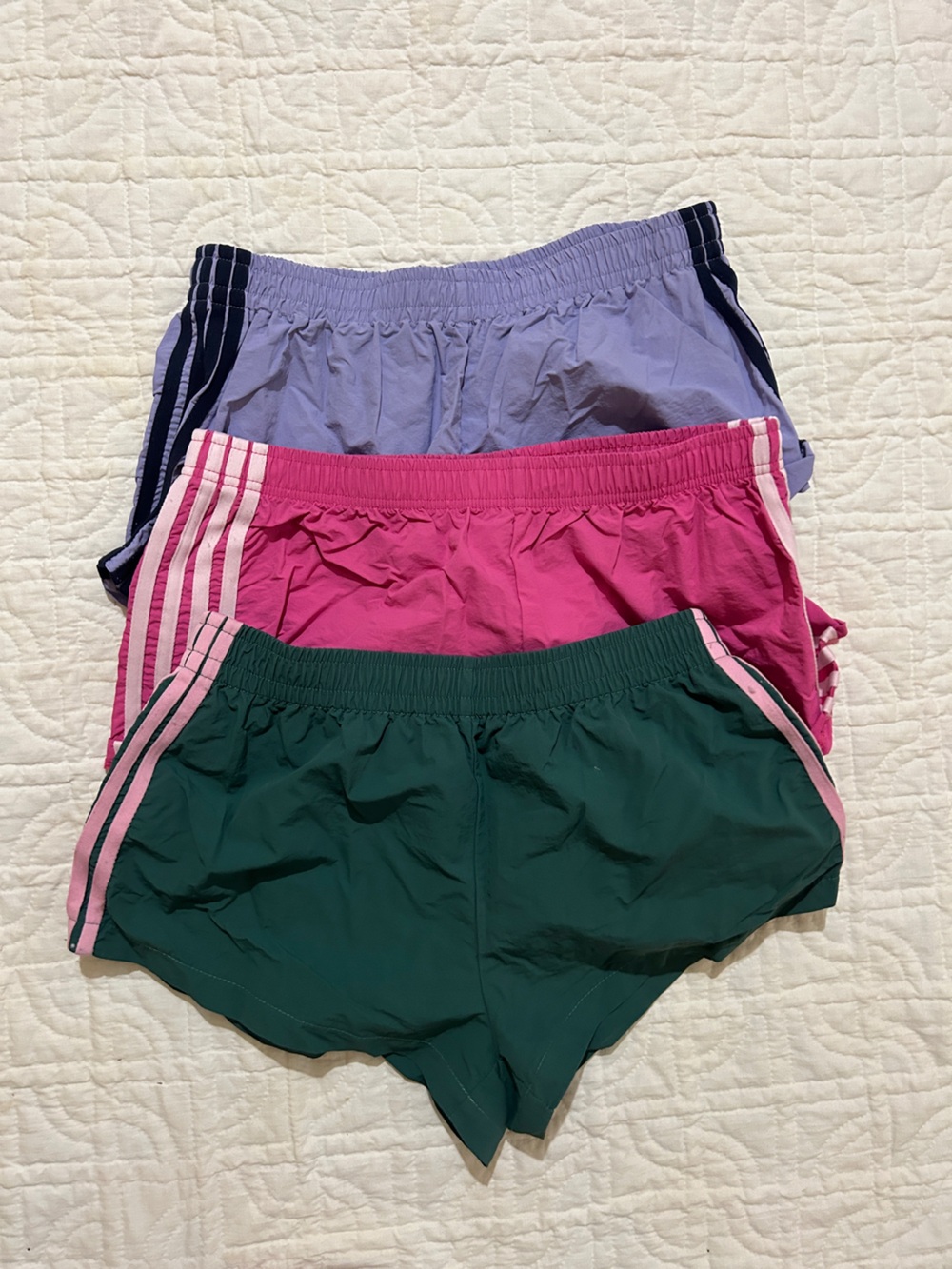 Bundle of 3. Athletic Shorts - Pink, Green, Lavender